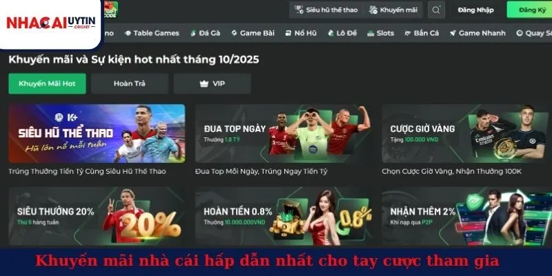 Khuyến mãi nhà cái hấp dẫn nhất cho tay cược tham gia